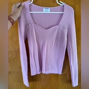 Old navy pink ribbed sweetheart neck top, NWOT